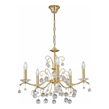 Kolarz 3234.85.3.KoT - Lustre de cristal com corrente CARMEN 5xE14/60W/230V ouro 24K