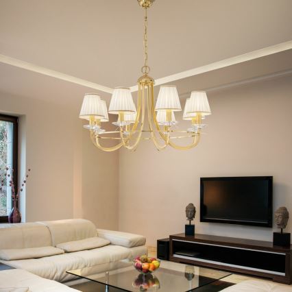 Kolarz 330.88.8C - Lustre de cristal em corrente IMPERIAL 8xE14/60W/230V dourado