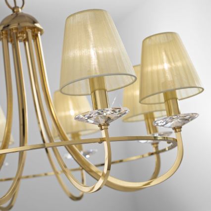 Kolarz 330.88.8C - Lustre de cristal em corrente IMPERIAL 8xE14/60W/230V dourado
