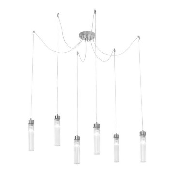 Kolarz 6009.30650 - Candeeiro suspenso RAGGIO 6xE14/25W/230V aranha prateado