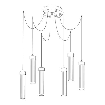 Kolarz 6009.30650 - Candeeiro suspenso RAGGIO 6xE14/25W/230V aranha prateado