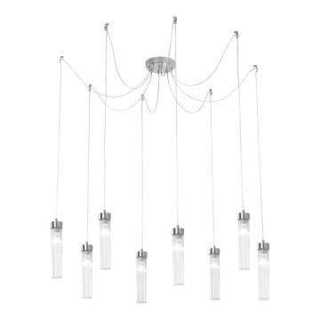 Kolarz 6009.30850 - Candeeiro suspenso RAGGIO 8xE14/25W/230V aranha prateado