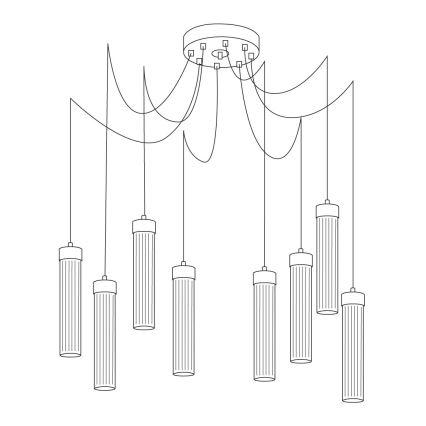 Kolarz 6009.30850 - Candeeiro suspenso RAGGIO 8xE14/25W/230V aranha prateado