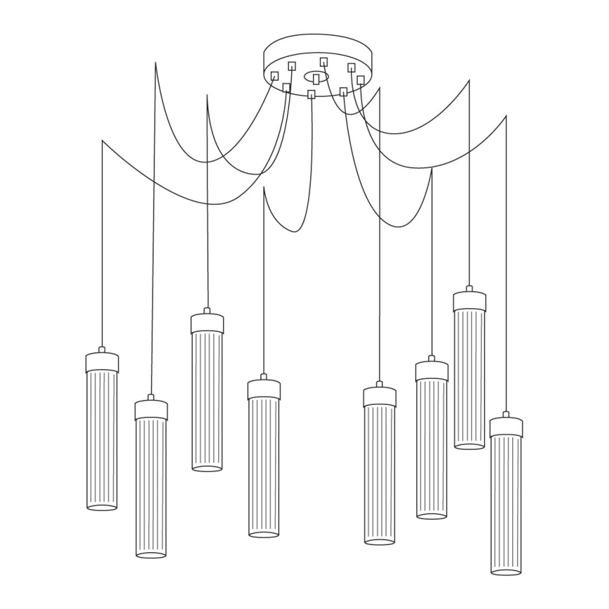 Kolarz 6009.30850 - Candeeiro suspenso RAGGIO 8xE14/25W/230V aranha prateado