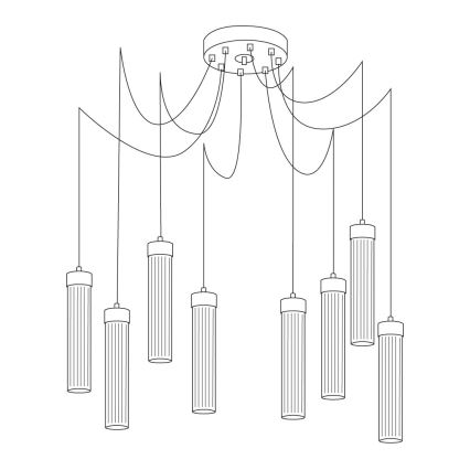 Kolarz 6009.30860 - Candeeiro suspenso RAGGIO 8xE14/25W/230V aranha cromado mate