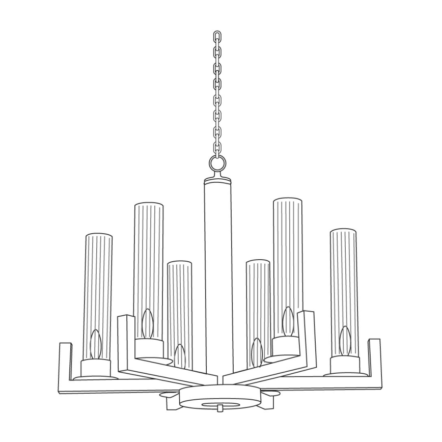 Kolarz 6009.80630 - Candelabro suspenso RAGGIO 6xE14/25W/230V 24K dourado