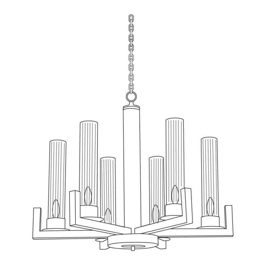 Kolarz 6009.80650 - Candelabro suspenso RAGGIO 6xE14/25W/230V prateado