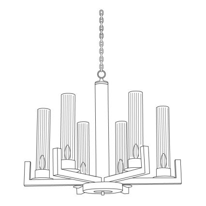 Kolarz 6009.80660 - Candelabro suspenso RAGGIO 6xE14/25W/230V mate cromado