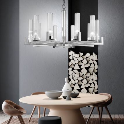 Kolarz 6009.81050 - Candelabro suspenso RAGGIO 10xE14/25W/230V prateado