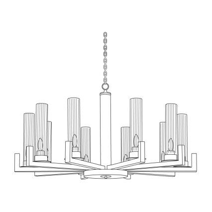Kolarz 6009.81050 - Candelabro suspenso RAGGIO 10xE14/25W/230V prateado