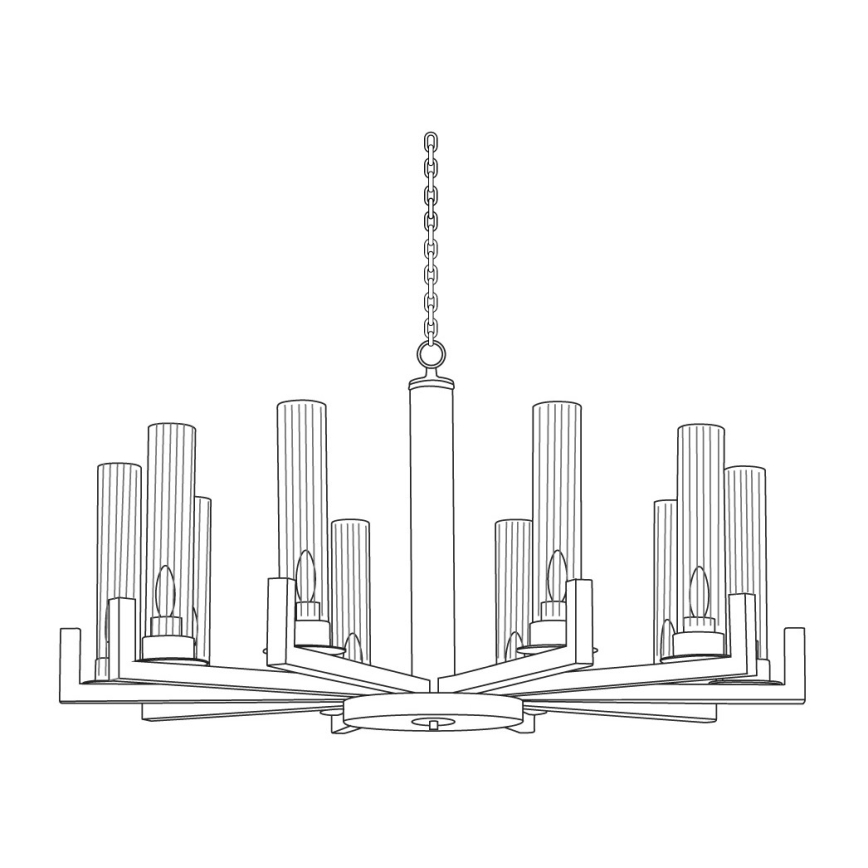 Kolarz 6009.81050 - Candelabro suspenso RAGGIO 10xE14/25W/230V prateado