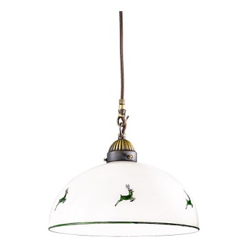 Kolarz 731.30.101 - Candeeiro suspenso NONNA 1xE27/75W/230V diâmetro 30 cm veado verde