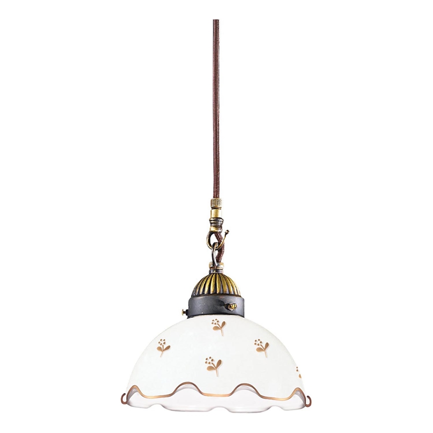 Kolarz 731.30.160 - Pendente suspenso por cabo NONNA 1xE27/75W/230V, Ø 20 cm, com motivos florais, ouro rosé