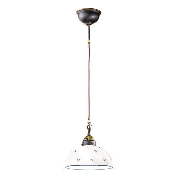 Kolarz 731.30.24 - Candeeiro suspenso NONNA 1xE27/75W/230V diâmetro 30 cm azul