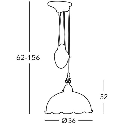 Kolarz 731.33.55 - Candelabro num fio NONNA 1xE27/75W/230V