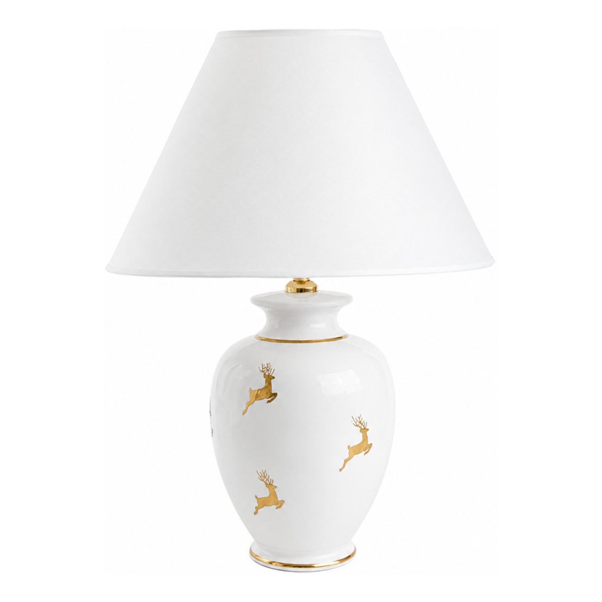 Kolarz 731.70W.150 - Candeeiro de mesa NONNA 1xE27/100W/230V, branco/dourado com motivo de cervo