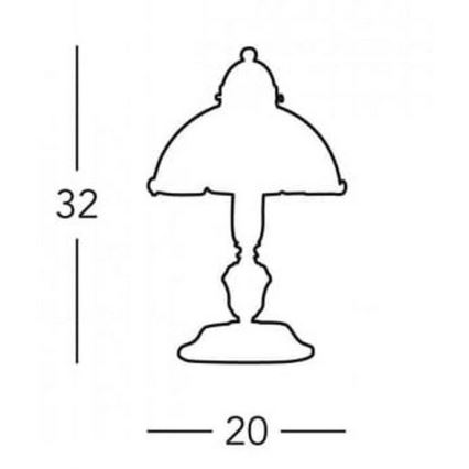 Kolarz 731.73.73 - Candeeiro de mesa NONNA 1xE27/75W/230V