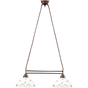 Kolarz 731.82.160 - Lustre em cabo NONNA 2xE27/75W/230V com motivos florais e acabamento em ouro rosa