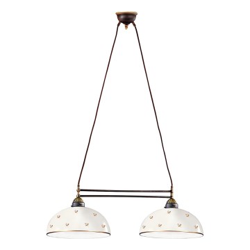 Kolarz 731.82.171 - Lustre suspenso por cabo NONNA 2xE27/75W/230V, com motivo floral, acabamento em ouro rosé