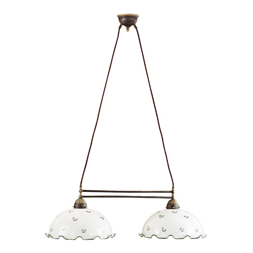 Kolarz 731.82.26 - Candelabro suspenso NONNA 2xE27/75W/230V verde