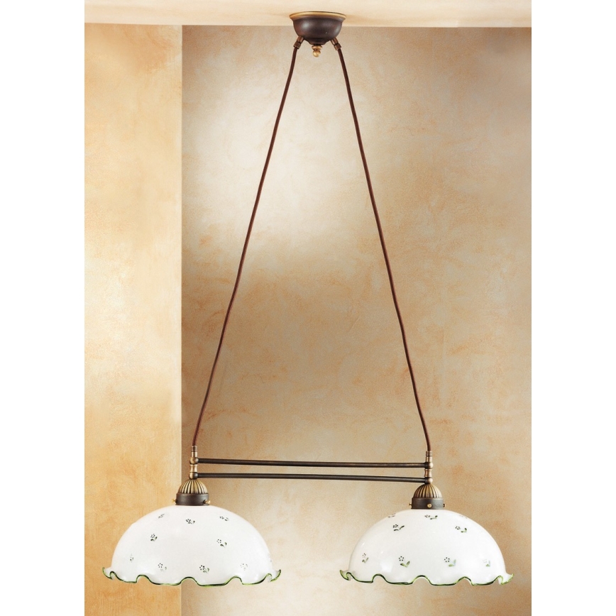 Kolarz 731.82.26 - Candelabro suspenso NONNA 2xE27/75W/230V verde