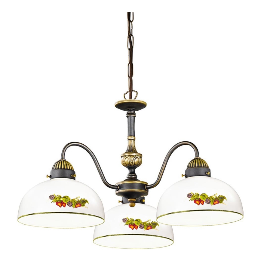 Kolarz 731.83.121 - Candeeiro suspenso NONNA 3xE27/75W/230V uvas/morangos