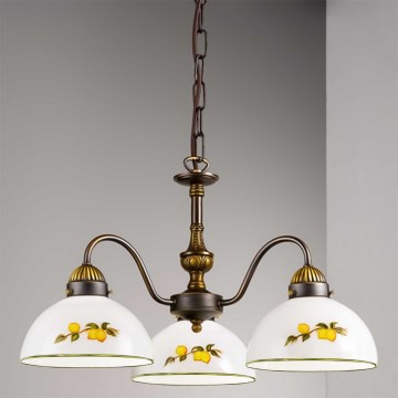 Kolarz 731.83.126 - Candeeiro suspenso NONNA 3xE27/75W/230V limões