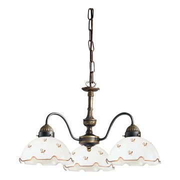 Kolarz 731.83.160 - Lustre em corrente NONNA 3xE27/75W/230V com flores, ouro rosa