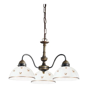 Kolarz 731.83.170 - Lustre em corrente NONNA 3xE27/75W/230V, com motivos florais e acabamento em ouro rosé