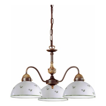 Kolarz 731.83.20 - Candeeiro suspenso NONNA 3xE27/75W/230V verde