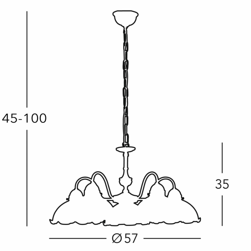 Kolarz 731.85.100 - Candeeiro suspenso NONNA 5xE27/75W/230V veado verde