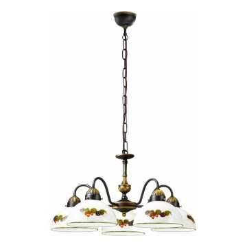 Kolarz 731.85.121 - Candeeiro suspenso NONNA 5xE27/75W/230V uvas/morangos