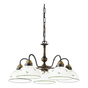 Kolarz 731.85.20 - Candeeiro suspenso NONNA 5xE27/75W/230V verde