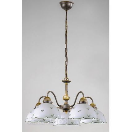 Kolarz 731.85.21 - Candelabro suspenso NONNA 5xE27/75W/230V verde