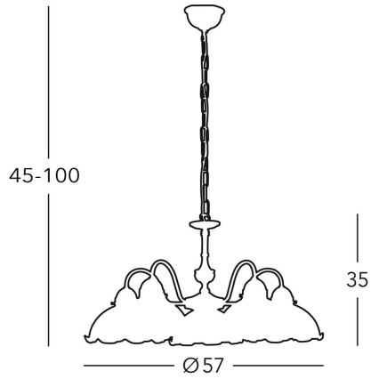 Kolarz 731.85.53 - Candelabro suspenso NONNA 5xE27/75W/230V