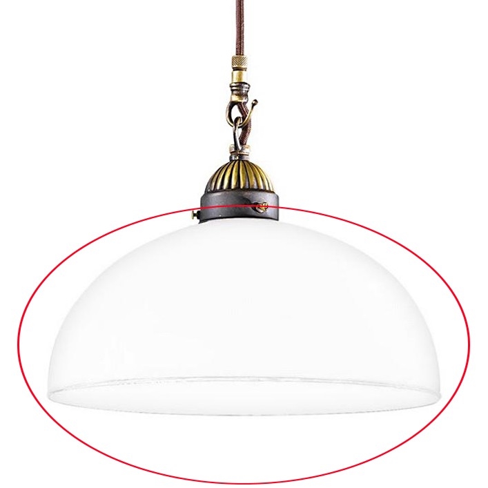 Kolarz 731.G54 - Vidro de substituição para lustre, candeeiro de pé e projetor NONNA E27 d. 30 cm branco