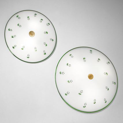 Kolarz 731.U13.4.21-Iluminação de teto NONNA 3xE27/60W/230V diâmetro 42 cm verde/latão