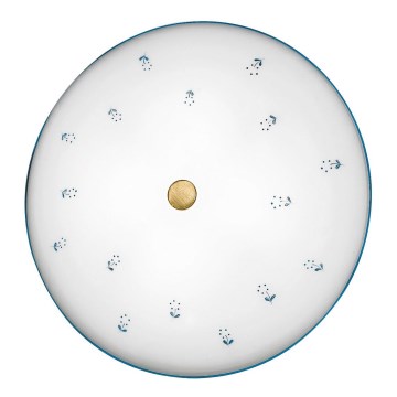 Kolarz 731.U14.4.17- Iluminação de teto NONNA 4xE27/60W/230V diâmetro 54 cm azul/latão