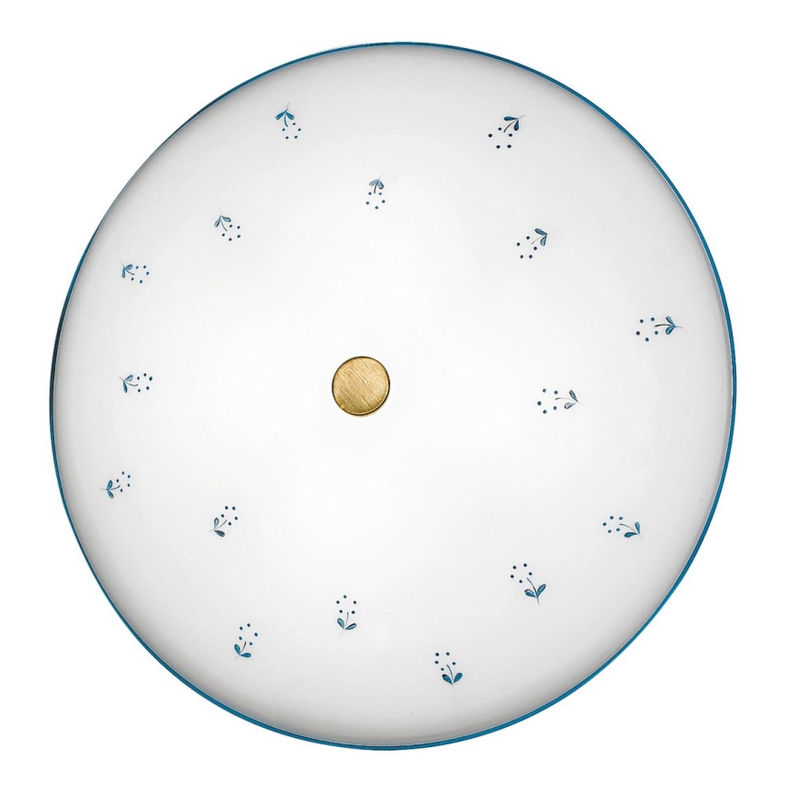 Kolarz 731.U14.4.17- Iluminação de teto NONNA 4xE27/60W/230V diâmetro 54 cm azul/latão