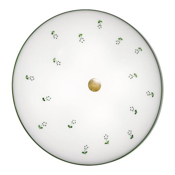 Kolarz 731.U14.4.21-Iluminação de teto NONNA 4xE27/60W/230V diâmetro 54 cm verde/latão