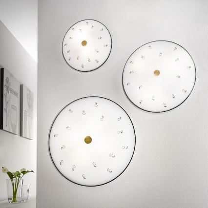 Kolarz 731.U14.4.70- Iluminação de teto NONNA 4xE27/60W/230V diâmetro 54 cm verde/latão