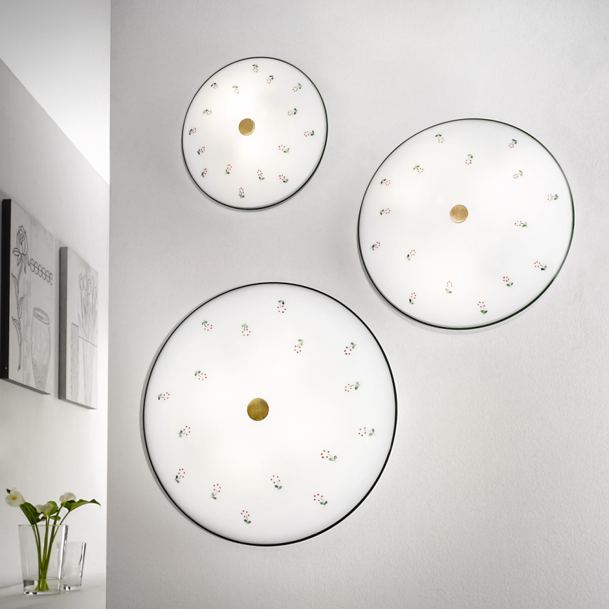 Kolarz 731.U14.4.70- Iluminação de teto NONNA 4xE27/60W/230V diâmetro 54 cm verde/latão