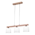 Kolarz A1352.83.Gr - Candelabro suspenso NONNA 3xE27/60W/230V carvalho/branco/cinzento