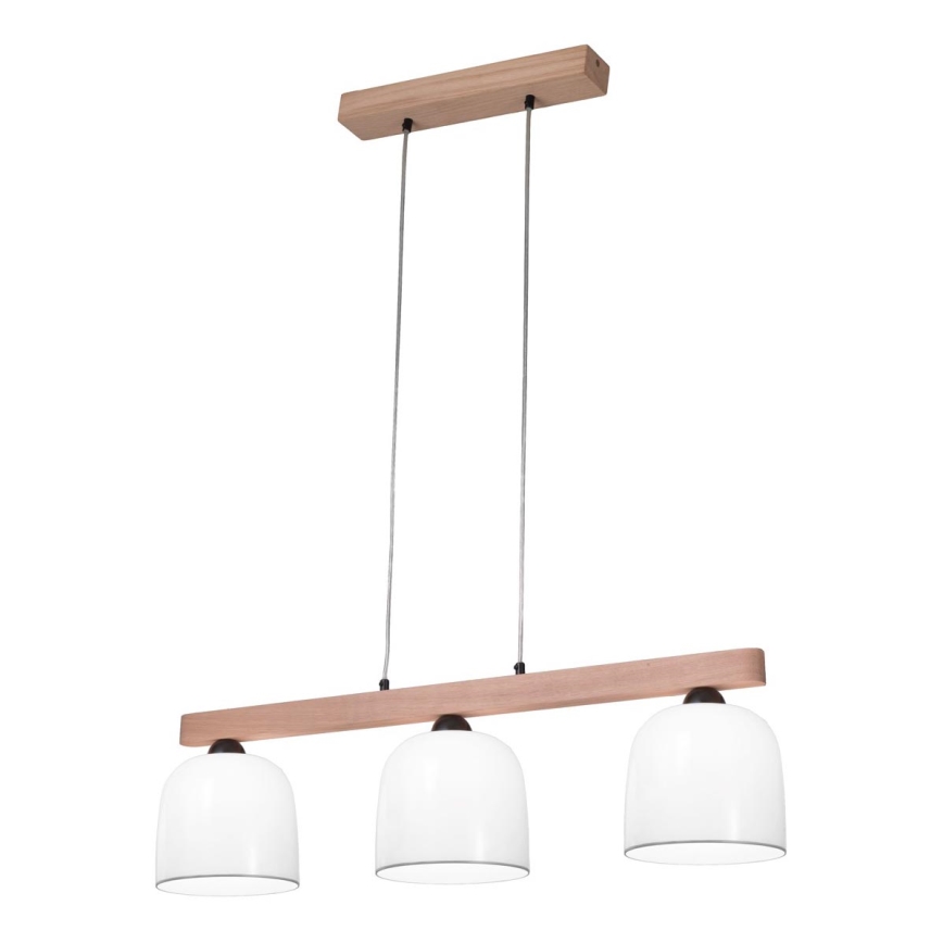 Kolarz A1352.83.Gr - Candelabro suspenso NONNA 3xE27/60W/230V carvalho/branco/cinzento