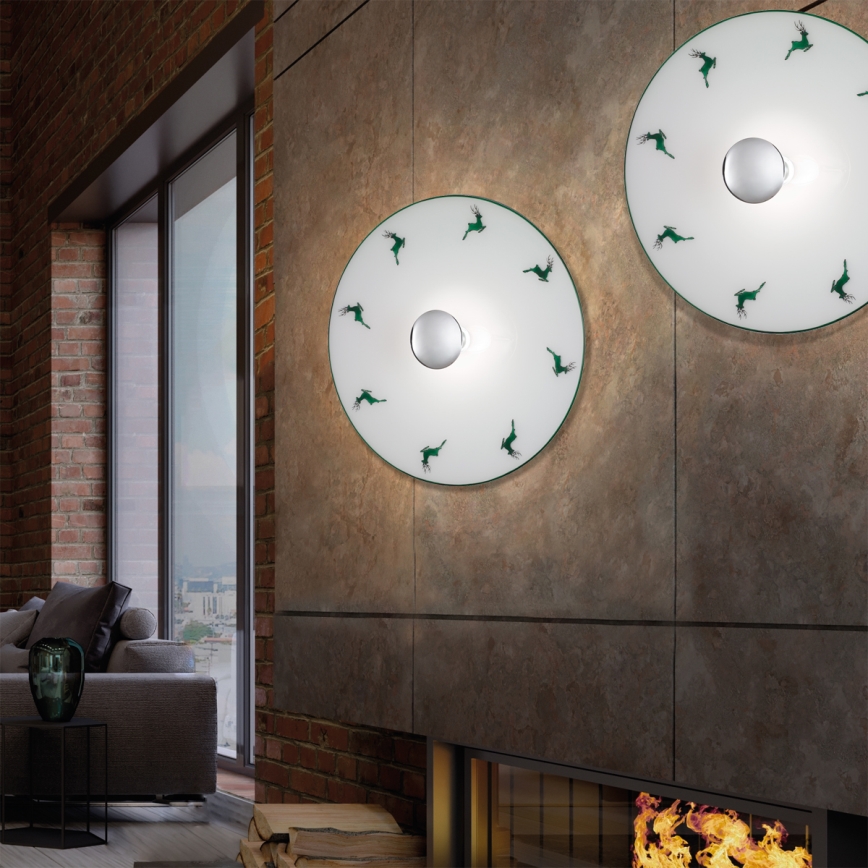 Kolarz A1353.61.XL.5.G.100 - Luminária de parede NONNA 1xE27/100W/230V verde cervo