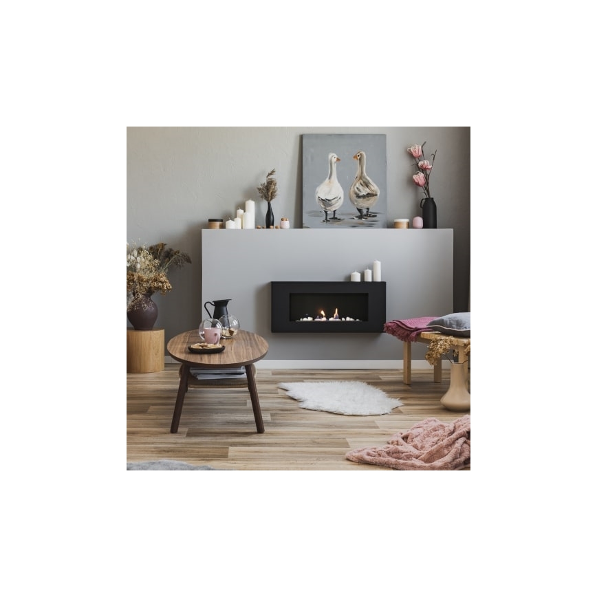 Kratki - Lareira BIO de parede 40x90 cm 1,5kW preta