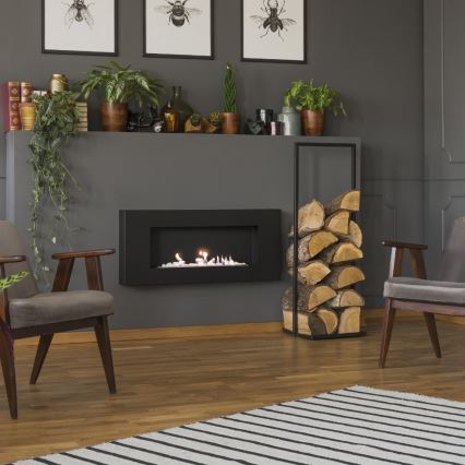 Kratki - Lareira BIO de parede 40x90 cm 1,5kW preta