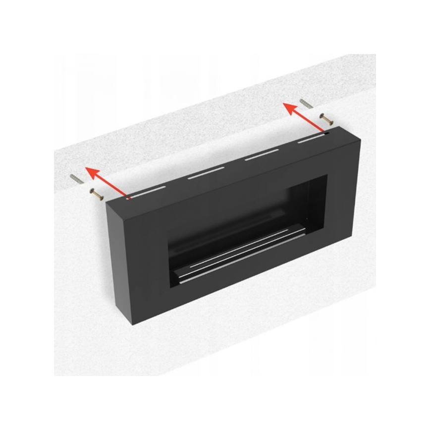 Kratki - Lareira BIO de parede 40x90 cm 1,5kW preta