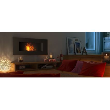 Kratki - Lareira embutida BIO 40x90 cm 2kW preta