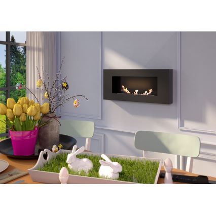 Kratki - Lareira embutida BIO 40x90 cm 2kW preta